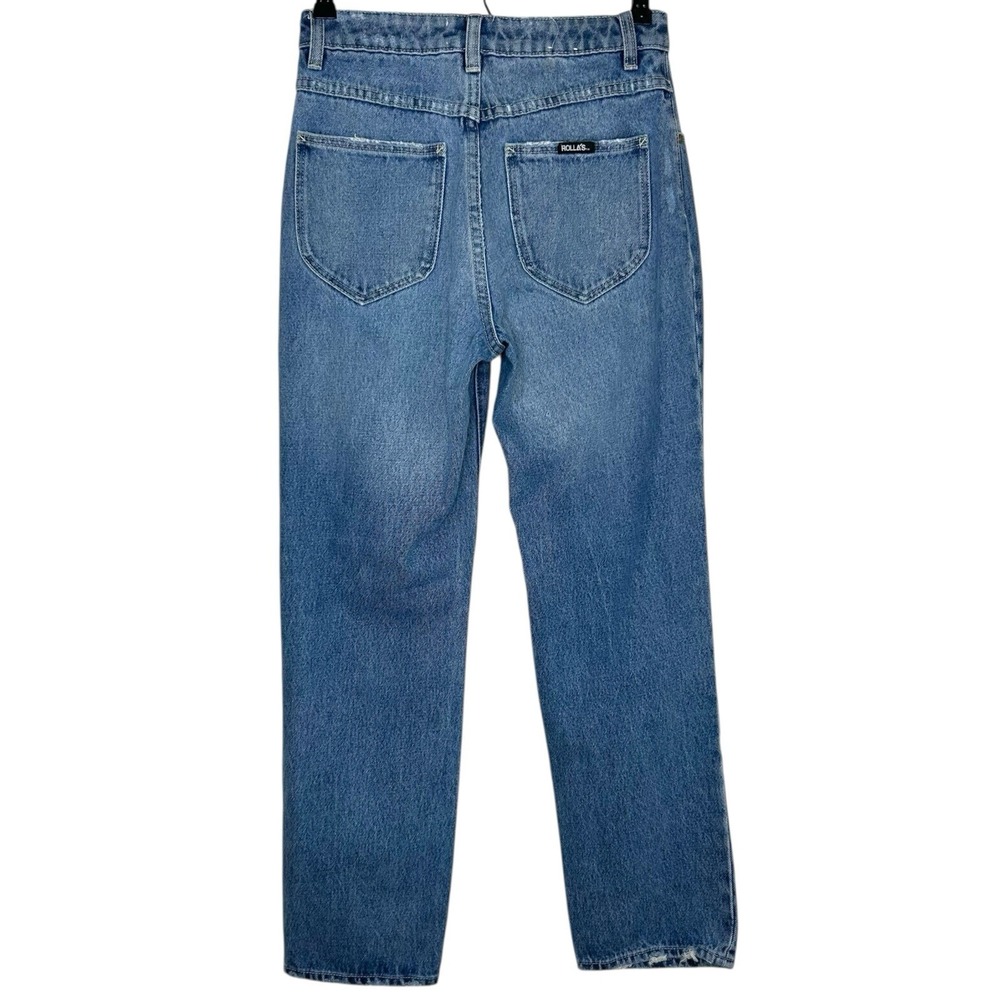 ROLLA'S Cropped Straight Jeans Womens Sz 26 AU 8‎ Distressed Ripped High Rise - Picture 10 of 10